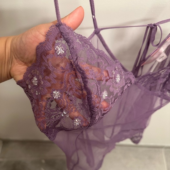 Purple sheer babydoll slip - Picture 5 of 6